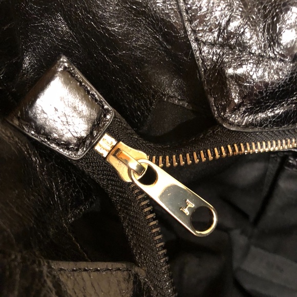 Halston Heritage Black Hobo Shoulder Handbag BLACK Leather & BLACK Suede - Picture 4 of 14